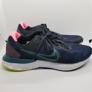 Nike Renew Run 2 CU3505-004 Black Blackened Blue Running Shoes US 9.5